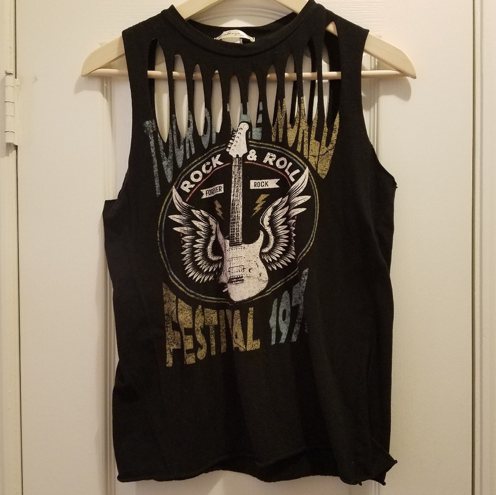 *SALE*Rock & Roll Music Festival Top| Guitar Wings